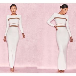 House Of CB, 'Conastanza' White  Bandage Maxi Dress, Size S
